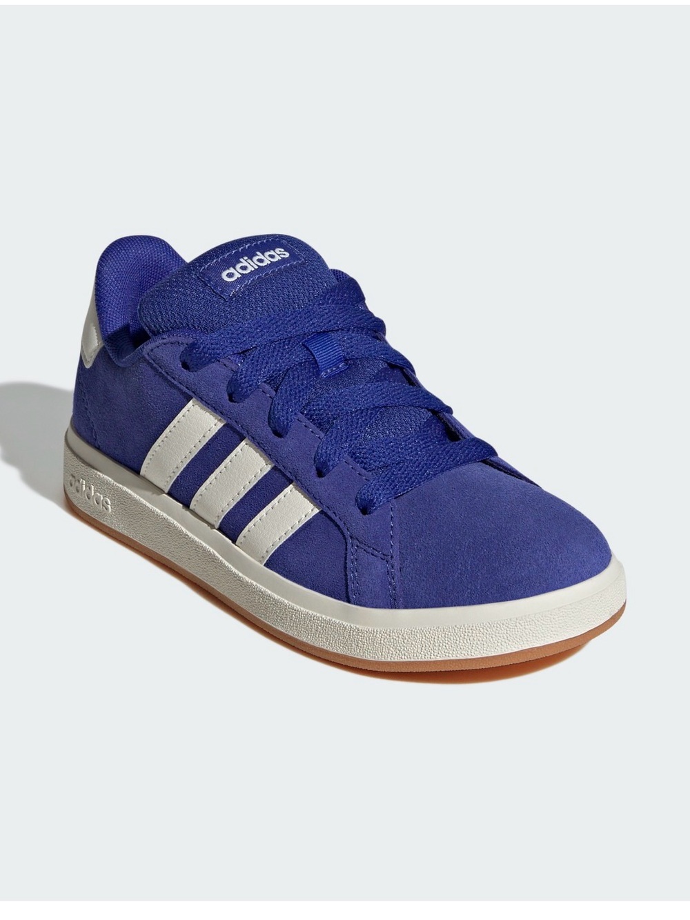 Adidas Grand Court Kids  Blue Low-Top Sneakers with White Stripes